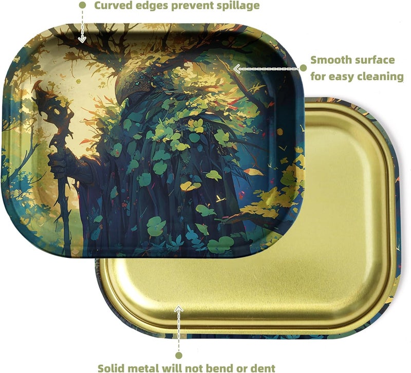 PYSEA Small Metal Tray with Magnetic Lid, Cute Decorative Tray, Ideal Storage for Home or Travel, 7 x 5.5 Inches (Green) - Image 5